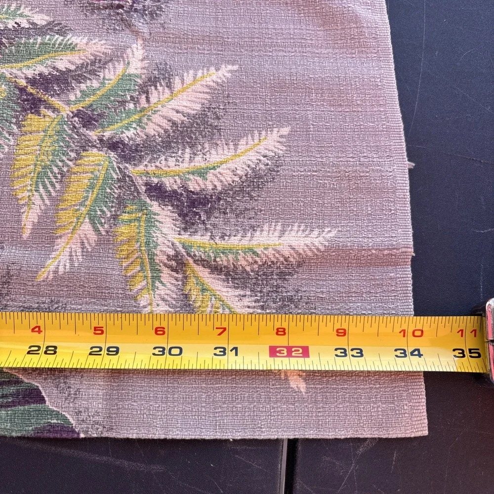 1950s Barkcloth Fall Panel Curtains Set Of 2 Vintage